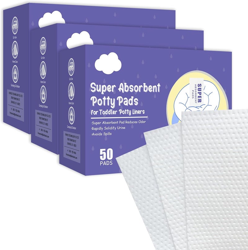 REFLYAWAY 150 Packs Super Absorbent Urine Pads Portable Child Used with Travel Potty Bags Disposable Liners for Toddlers, Toilet Seat for Kids Pee Training - Image 1